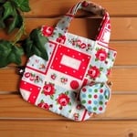 【SALE】バラ柄ミニバッグ＆ミニがま口セット