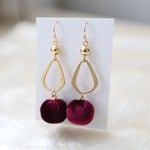 マットドロップとベルベットボール（ボルドー）♡ピアス・イヤリング♪【K18・K14GF/14kgf対応】