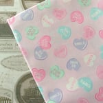 50*50【シーチング】CANDY HEARTS／ピンク