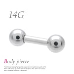 14G ストレートバーベル ボディピアス 内径6ｍｍ TBP001 SV