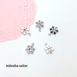チャーム   雪の結晶 本ロジウム シルバー 5個セット