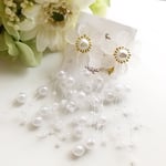 すりガラスフラワー＊パールシャワー＊レディビジューピアス