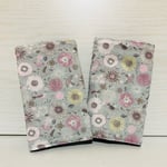 再販7 北欧風小鳥と花スカイグレー  抱っこひもよだれカバー