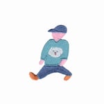 大股で歩く人 ワッペン 