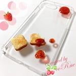 ジャムスマホリング専用＊”かじりかけ こんがりミニチュアトースト” iPhoneケース/カバー＊他機種応相談