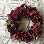 Burgundy Christmas wreath *  ギフト * クリスマスリース 