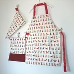 110～120サイズ 3点セット 子供エプロン ねこ並び  女の子