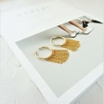 送料無料14kgf*Fringe hoop pierced earring / earring