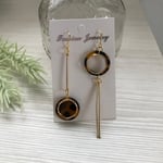 再販★ アシメ べっ甲とリング ピアス/イヤリング