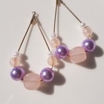 新作・ライラックのビーズピアス/樹脂ピアス/ノンホールピアス