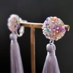 "花火" シルクタッセルイヤリング/ピアス