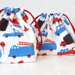 スタンプカーのお弁当袋＆コップ袋