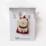 招き猫ブローチ（クリスマス限定/ボックス入）