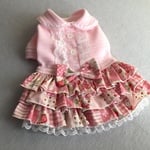 ピンク系・苺パッチワーク柄のフリフリスカートワンピ