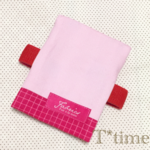 保冷剤ポケット付きランチベルト ピンク格子柄