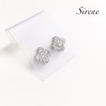 ミニクリスタルflowerシルバーピアス