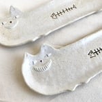 お腹いっぱい魚皿【猫LONG】