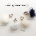 キラキラドロップビジュー＊ミンクファー＊レディピアス