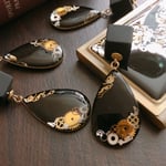 [kohaku13様専用] スチームパンクティアドロップピアス⚙千日紅キーホルダー🌼.*