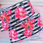 【8245】2m350円 38mm幅 グログランリボン 花柄 ストライプ  フラワー 椿