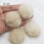4個 ＊  35-40mm 高品質 ふわふわ ミンクファー Beige