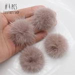 4個 ＊ 35-40mm 高品質 ふわふわ ミンクファー Smoke purple