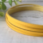 平紐 平ひも《黄色》５ｍ/太さ 3mm/平コード なめし加工 スエード ひも 紐