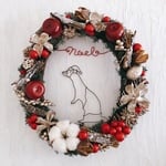サンタさんを待つフェレットの Noel リース