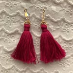 タッセルピアス/イヤリング＊マゼンタピンク＊