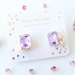 purplebijou♡　お花とパール ピアス/イヤリング　