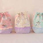 ユニコーンのコップ袋 　巾着袋　女の子　ゆめかわ　