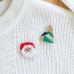 Christmas「サンタとツリー」陶土ブローチクリスマスコフレ
