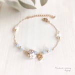 petit bijou3 3月誕生石 アクアマリンのボタニカルブレスレット