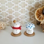 minne限定☆雪だるまとキノコのお家ギフト