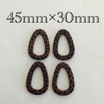 importオーバルレオパードパーツ ダークピンク 4個入り
