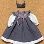 22センチサイズ【ワンピース&カチューシャset】スモーキーパープル