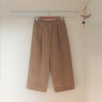 あったかコットンベロアのワイドパンツ　＜キャメルベージュ＞