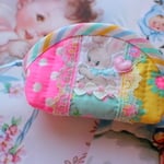 hana*ハンドメイド★レトロアニマルのミニミニポーチ♪Pinks★ホワイトバニーちゃん