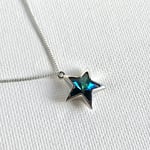 メンズもペアも！深海ブルーの星の詩ネックレス