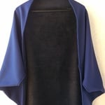 [再販]　ダブルフェイス　裏起毛ニット　マーガレットカーディガン　ネイビー
