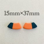 importアクリルバイカラービーズ オレンジ 2個入り