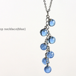 ガラスのdropネックレス（ブルー）