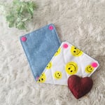 ○●Lovingly 1点もの 水筒肩紐カバー リバーシブル 簡単装着 Mサイズ 赤耳デニム×スマイル●○