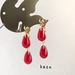 【送料無料】赤いピアス～2way～