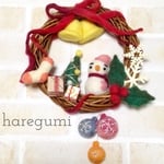 ツリーとスノーマンのクリスマスリース 