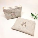 【再販】《名入れもOK!》くま。刺繍。ポーチ