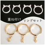 ［受注生産］猫耳リング重ね付けリングセット(白)
