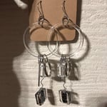 大ぶり クリア シルバー うねうね リング ピアス