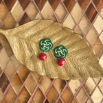 水引お花とコットンパールのピアス クリスマス