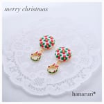クリスマス✴︎刺繍イヤリングorピアス《リース》